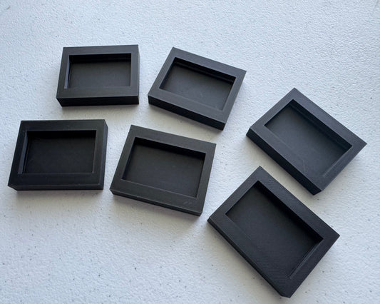 Card Photo Frame Fridge Magnets Set of 6 (Black)
