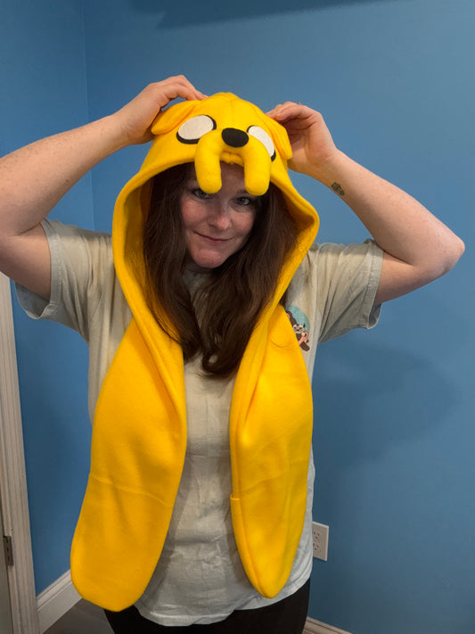 Yellow Dog Hat with Pockets Scoodie Style