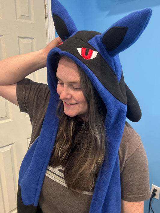 Fighting Dog Hat Scoodie Style with Pockets