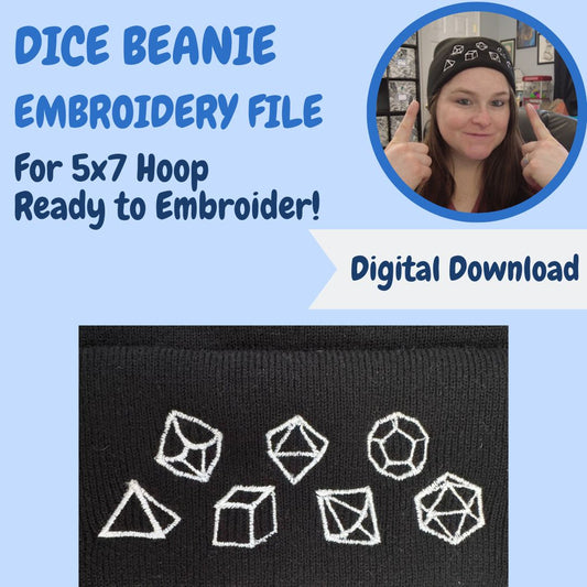 Dice Beanie Embroidery File
