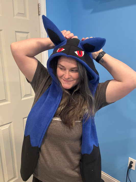 Fighting Dog Hat Scoodie Style with Pockets
