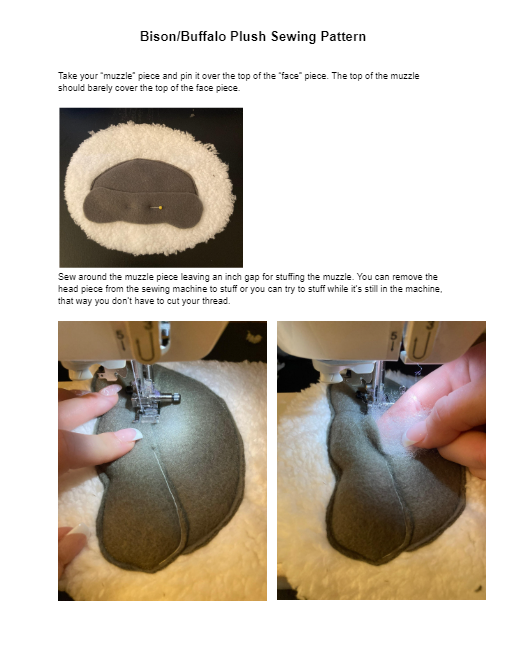 Bison/Buffalo Sewing Pattern Digital Download