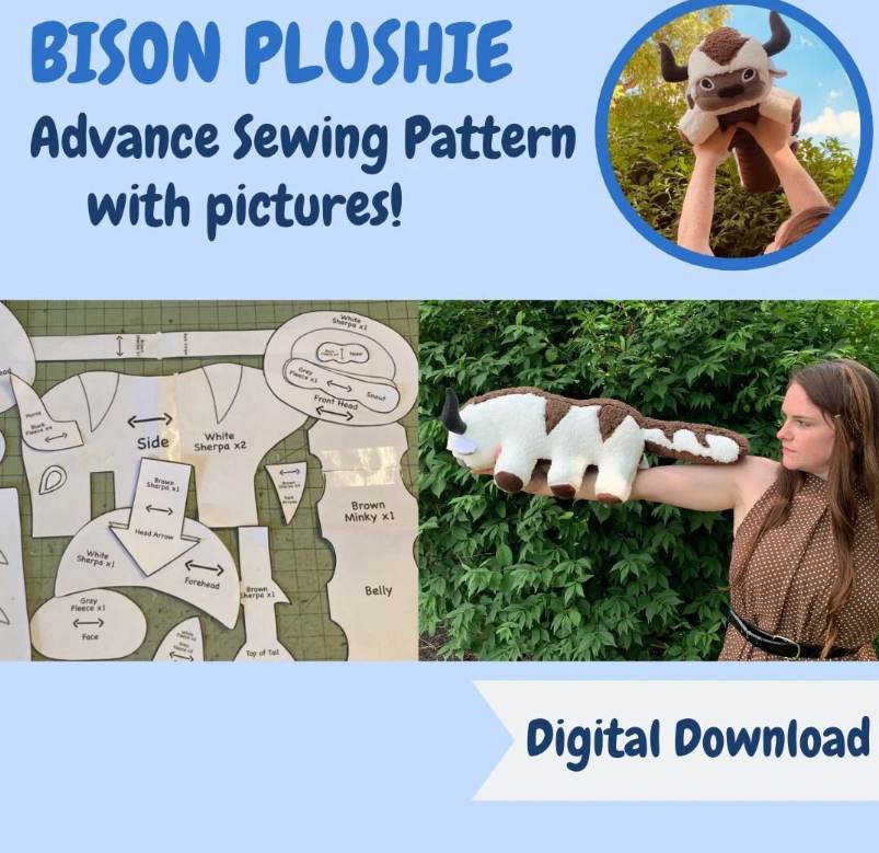 Bison/Buffalo Sewing Pattern Digital Download
