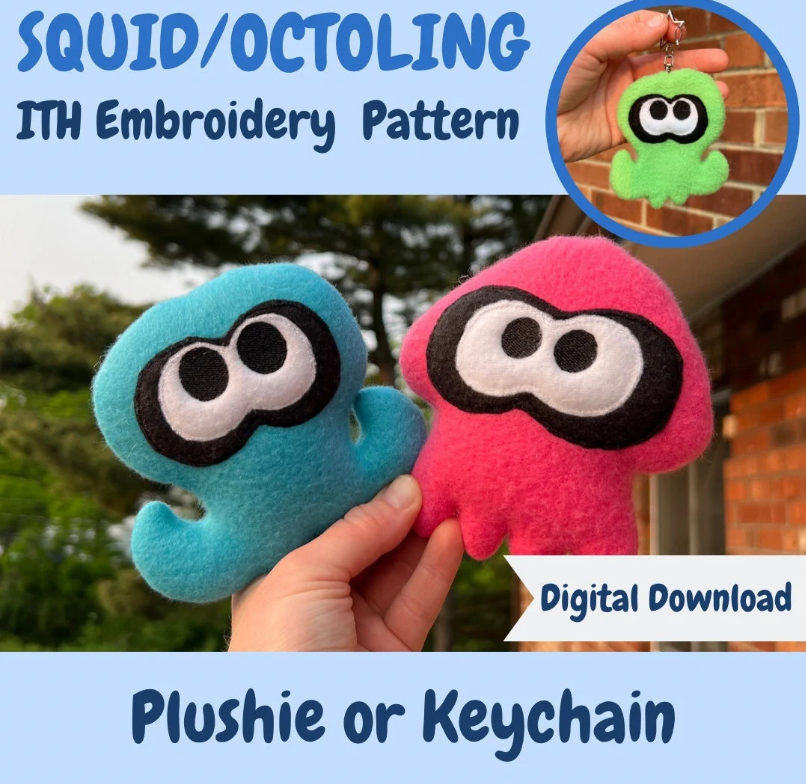 Squid and Octopus ITH Sewing Pattern Digital Download In the Hoop