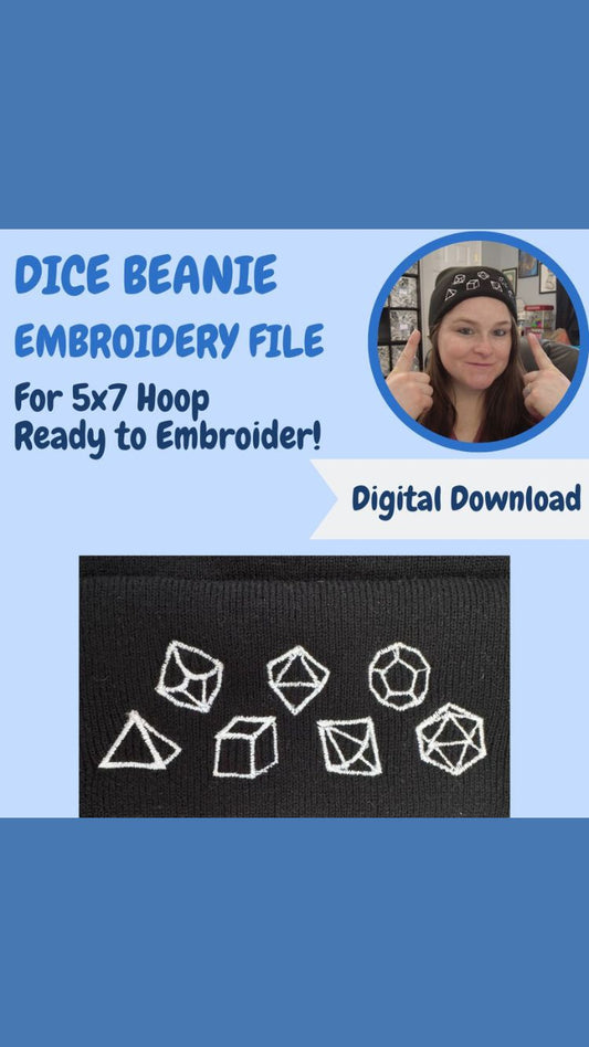 Dice Beanie Embroidery File