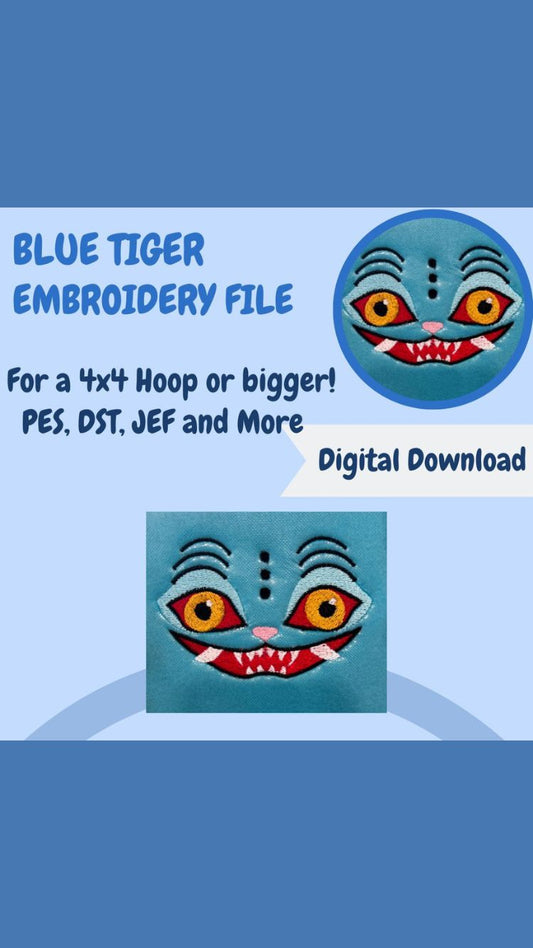 Blue Tiger Embroidery File