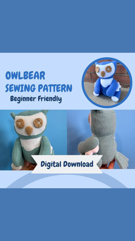 Owl Bear Plush Sewing Pattern