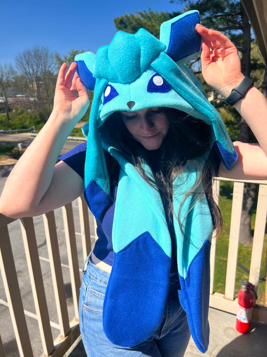 Ice Dog Hat with Pockets Scoodie Style