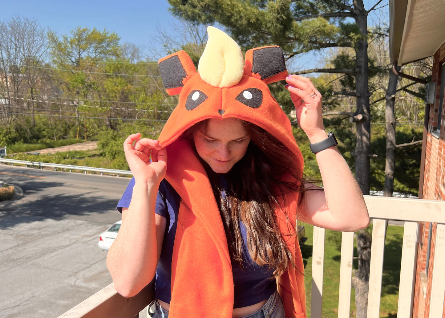 Fire Dog Hat with Pockets Scoodie Style