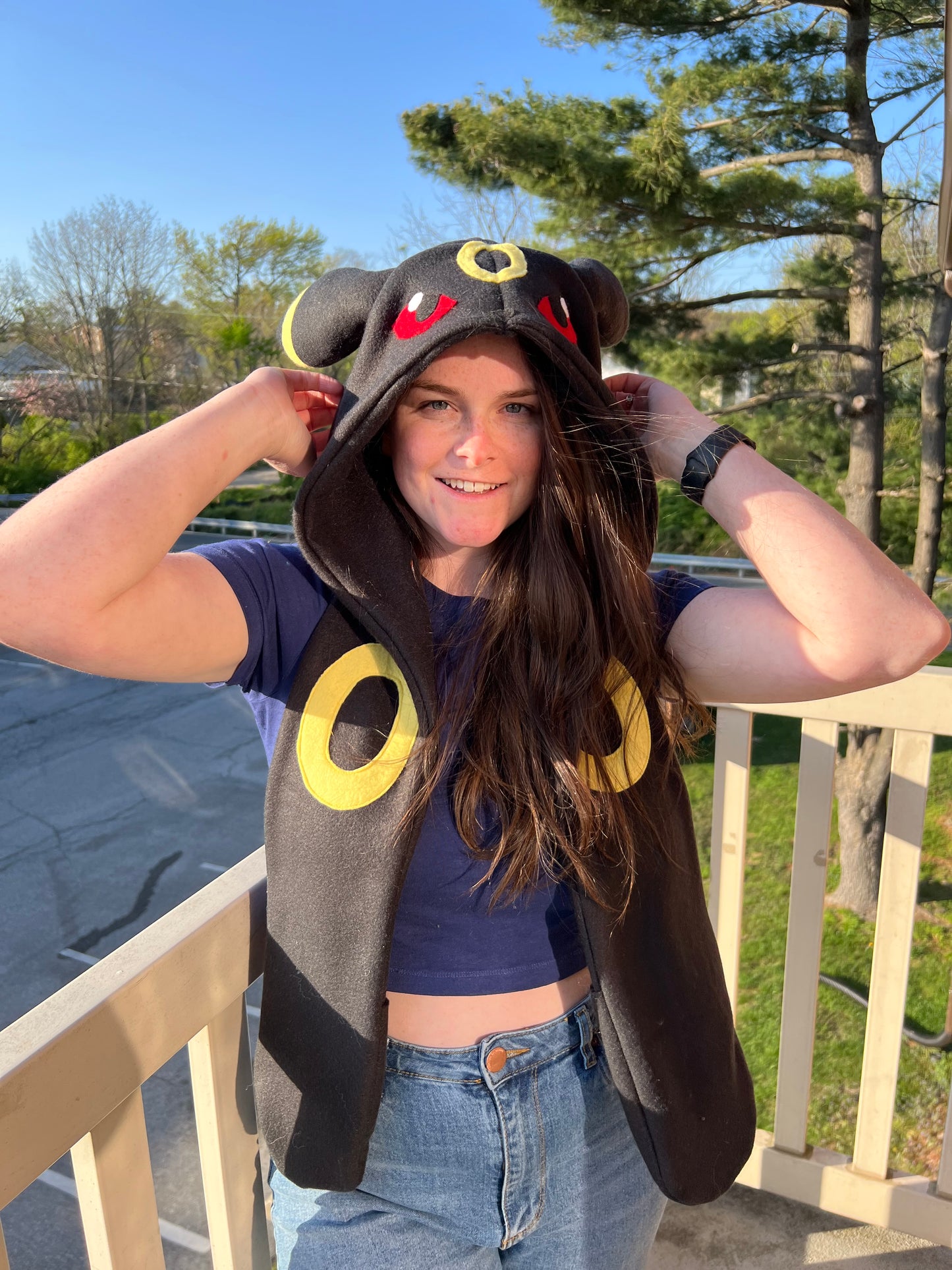 Dark Dog Hat with Pockets Scoodie Style