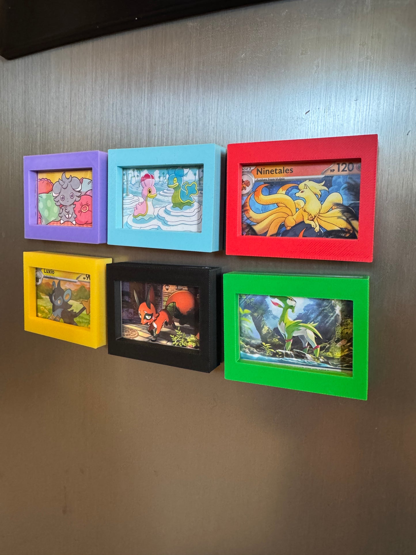 Card Photo Frame Fridge Magnets Set of 6 (Colorful)