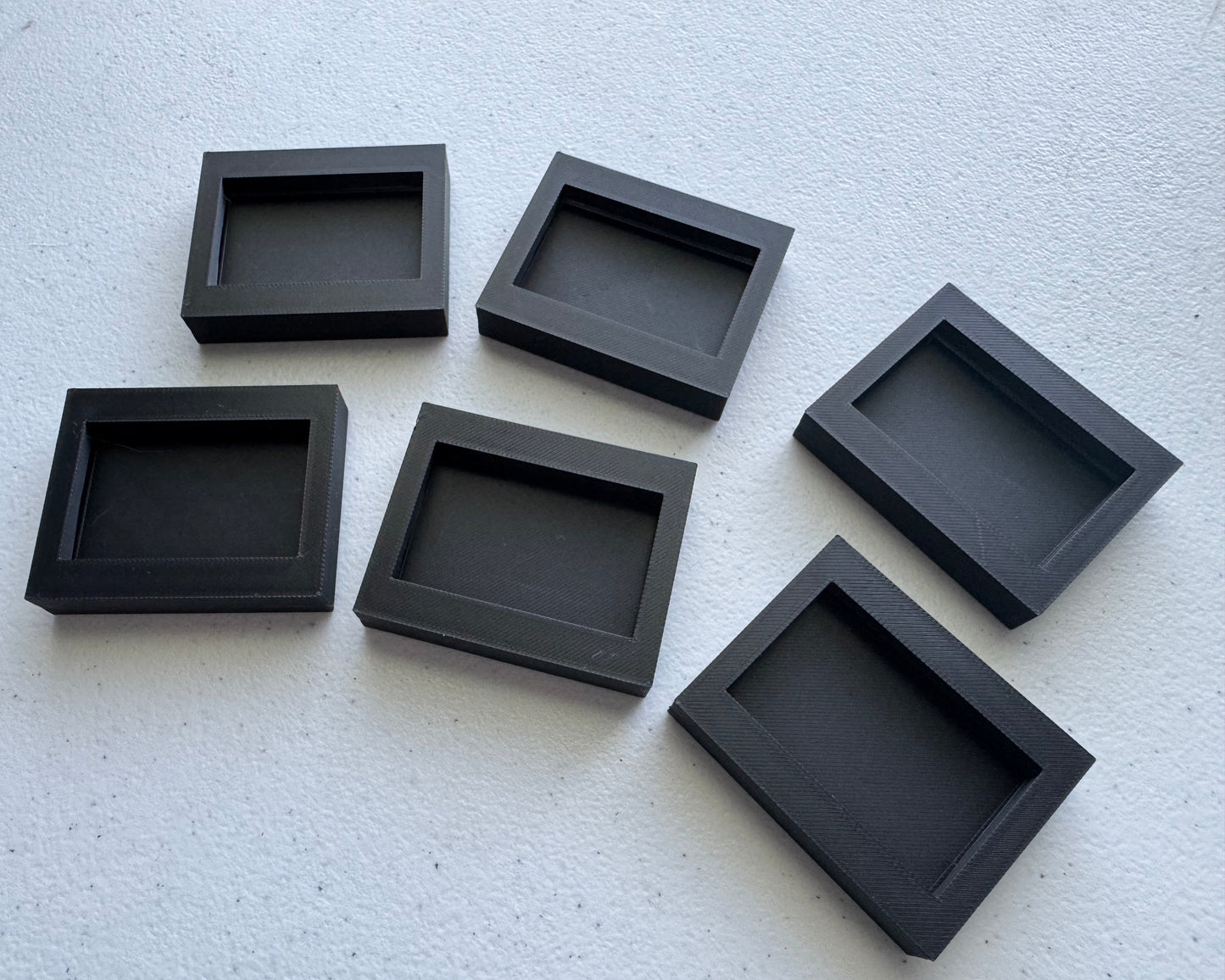 Card Photo Frame Fridge Magnets Set of 6 (Black)