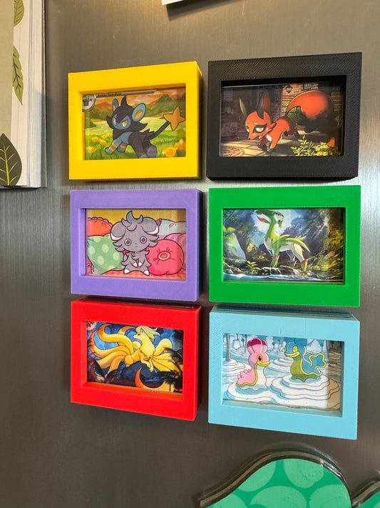 Card Photo Frame Fridge Magnets Set of 6 (Colorful)