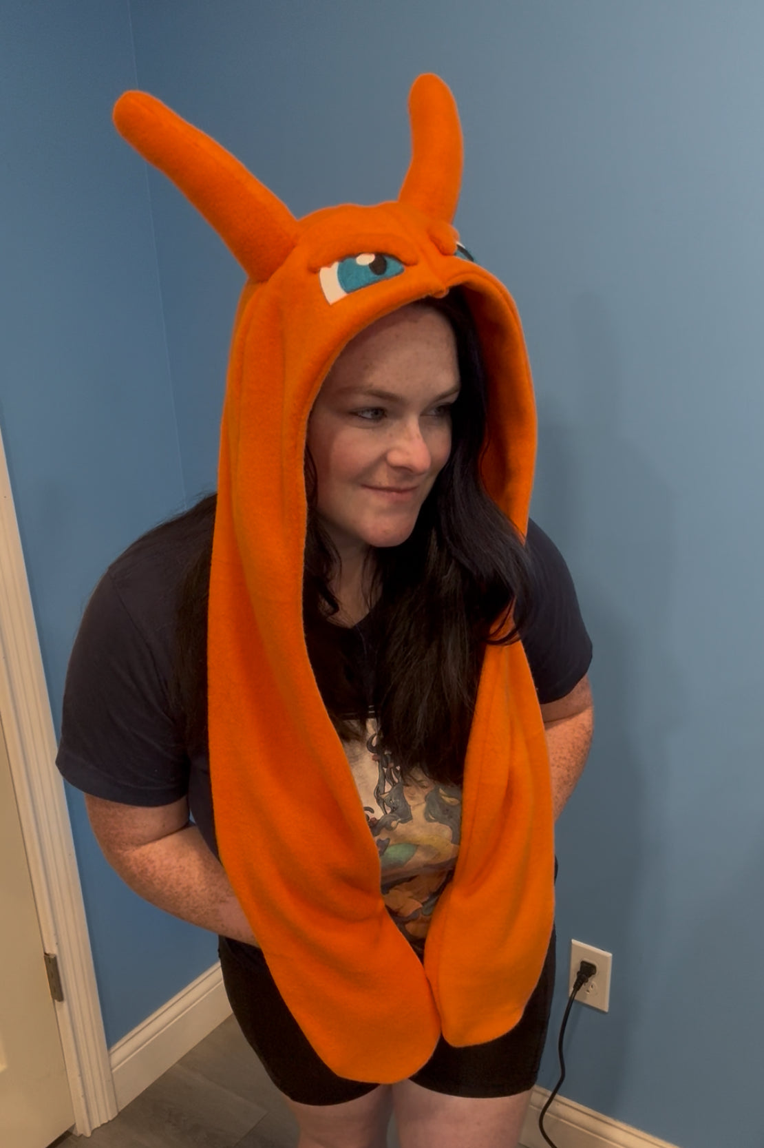 Orange Dragon Hat Scoodie Style