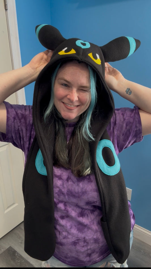 Dark Dog Hat with Pockets Scoodie Style