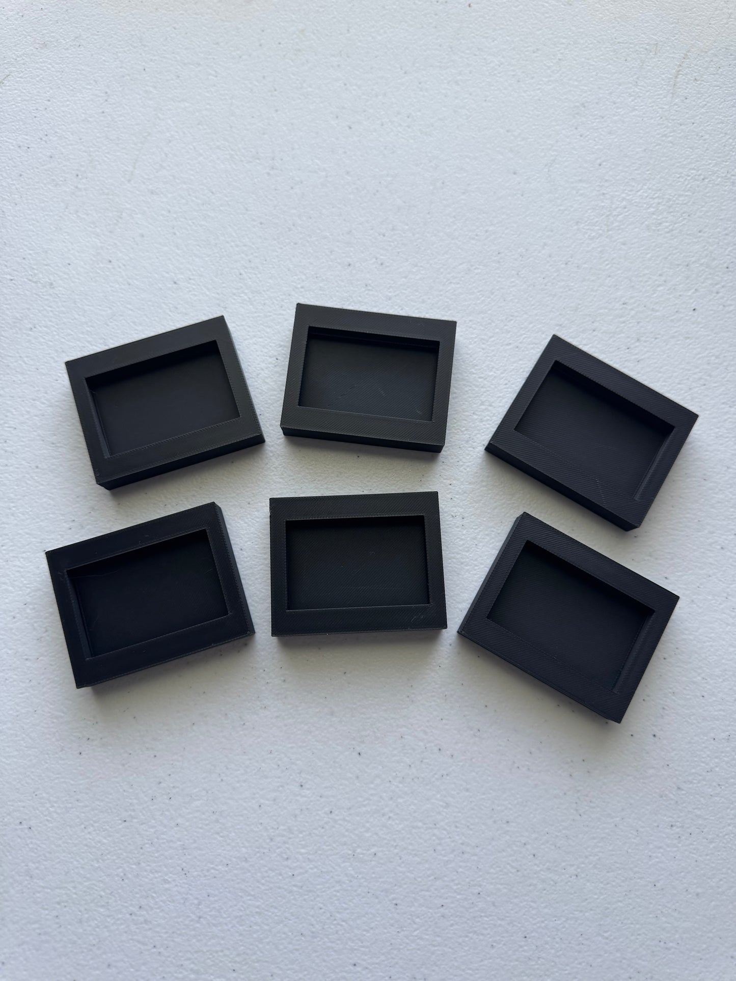 Card Photo Frame Fridge Magnets Set of 6 (Black)