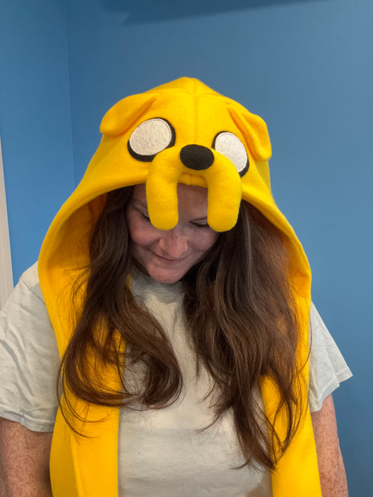 Yellow Dog Hat with Pockets Scoodie Style