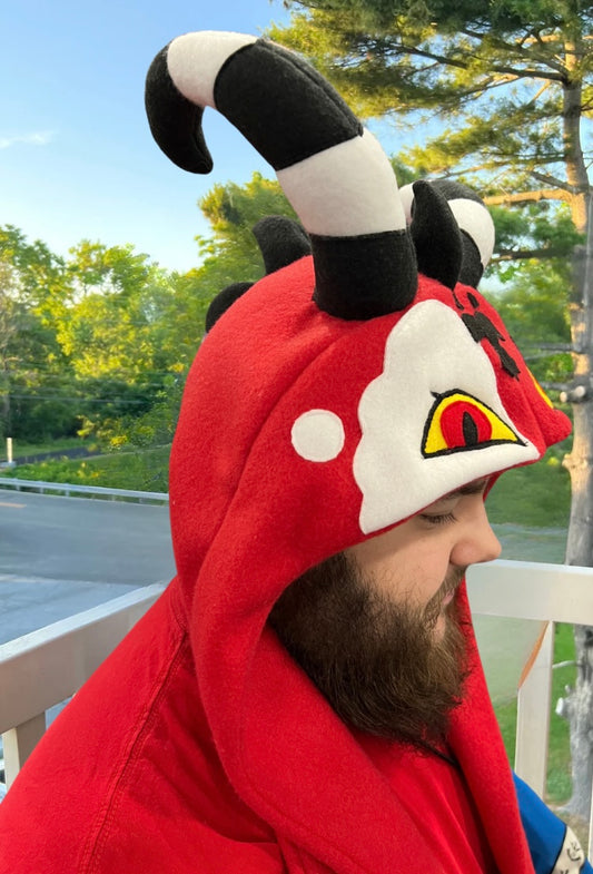 Red Imp Hat with Pockets Scoodie Style
