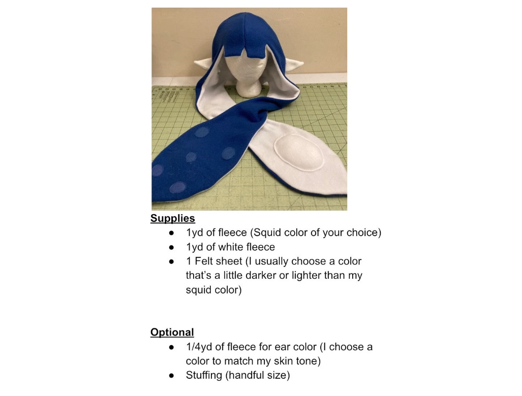 Squid Hat Sewing Pattern Digital Download