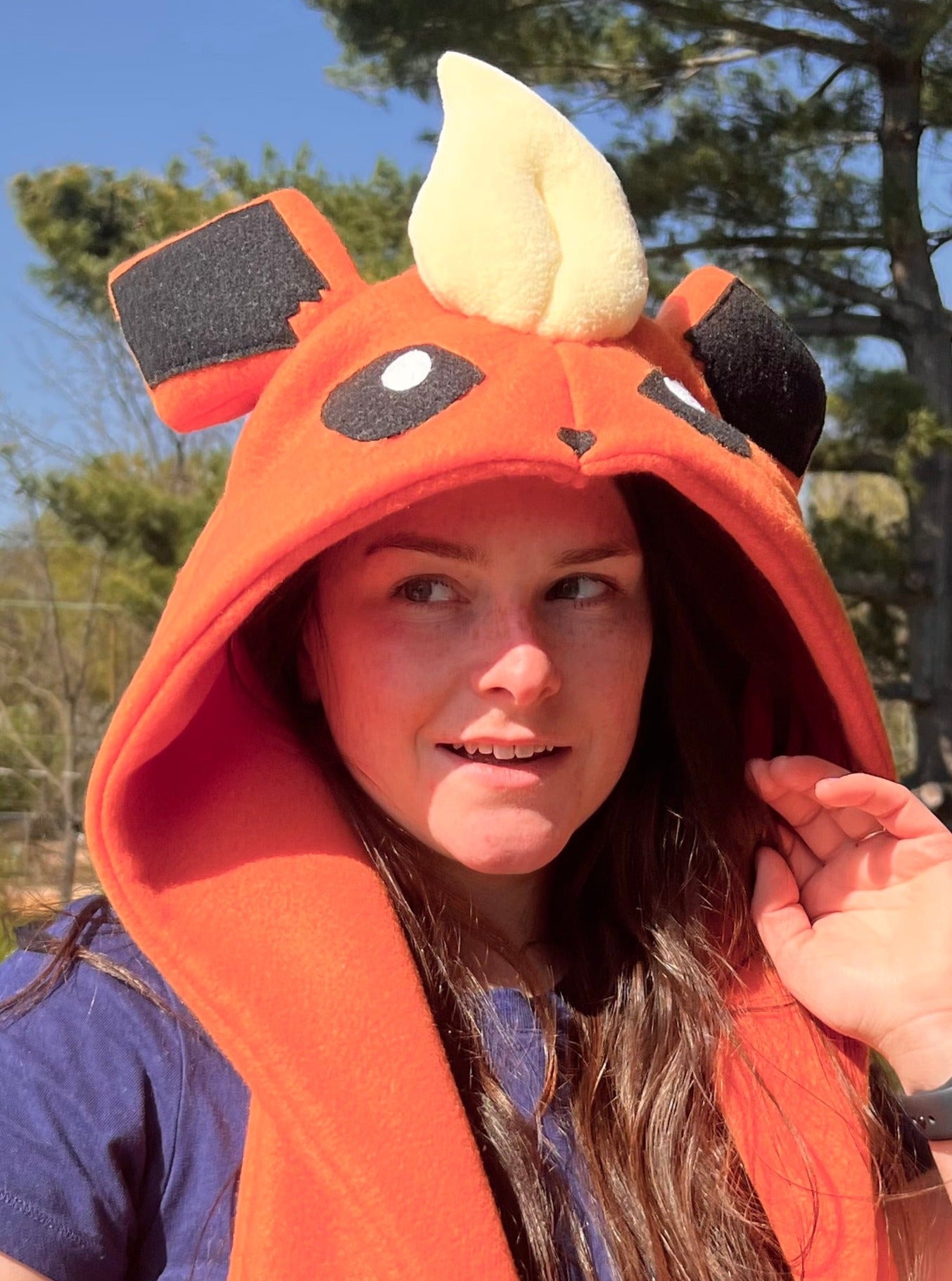 Fire Dog Hat with Pockets Scoodie Style